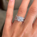 Stylishwe 5.0カラット ラディアントカット 3pcs 指輪セット