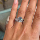 Stylishwe 2.0 carat round cut 3pcs ring set 