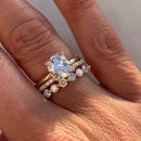 Stylishwe 3.0カラット クッションカット スターリングシルバー イエローゴールド 3pc 指輪セット