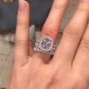 Stylishwe 3.0カラット ハロー クッションカット 4pcs 重ね付け 指輪セット