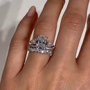 Stylishwe 4.5カラット 華奢 クッションカット上品3PC 指輪セット