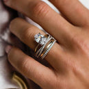 Stylishwe 3.5ct Classic Yellow Gold Oval Cut 4pc Ring Set 