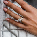 Stylishwe 3.5ct Classic Yellow Gold Oval Cut 4pc Ring Set 