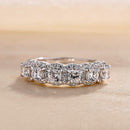 Stylishwe ユニーク クッションカット ホワイトゴールド 結婚指輪