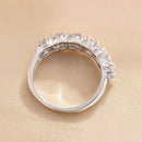 Stylishwe ユニーク クッションカット ホワイトゴールド 結婚指輪