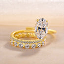 Stylishwe 3.5ct Yellow Gold Oval Cut 3pcs Ring Set 