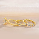 Stylishwe 3.5ct Yellow Gold Oval Cut 3pcs Ring Set 