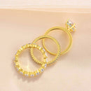 Stylishwe 3.5ct Yellow Gold Oval Cut 3pcs Ring Set 