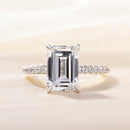 Stylishwe クラシック 3.3カラット エメラルドカット 婚約指輪 スターリングシルバー - stylish we