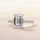 Stylishwe クラシック 3.3カラット エメラルドカット 婚約指輪 スターリングシルバー - stylish we