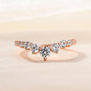 Stylishwe ユニーク 曲線デザイン ローズゴールド 結婚指輪 - stylish we