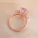 Stylishwe Elegant 4.0 Carat Pear Shape Pink Sapphire Women's Engagement Ring 