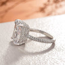 Stylishwe 7.0カラット 豪華 ラディアントカット シルバー 婚約指輪