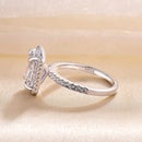 Stylishwe クラシック 3カラット ヘイロー ラディアントカット 婚約指輪 スターリングシルバー