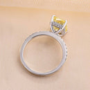 Stylishwe 3.3カラット イエローサファイア ラディアント カット 婚約指輪 スターリングシルバー