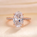 Stylishwe Classic 3.50 Carat Oval Cut Sterling Silver Rose Gold Engagement Ring