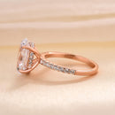 Stylishwe Classic 3.50 Carat Oval Cut Sterling Silver Rose Gold Engagement Ring