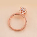 Stylishwe Classic 3.50 Carat Oval Cut Sterling Silver Rose Gold Engagement Ring