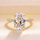 Stylishwe クラッシク 3.50カラット オーバルカット イエローゴールド 婚約指輪