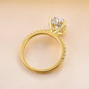 Stylishwe クラッシク 3.50カラット オーバルカット イエローゴールド 婚約指輪