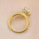 Stylishwe クラシック 3.3カラット エメラルドカット 婚約指輪 スターリングシルバー