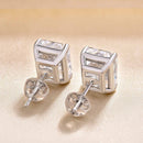 Stylishwe 4.0カラット ラディアントカット ホワイトゴールド ピアス