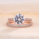 Stylishwe  2.0カラット ローズゴールド ラウンドカット 指輪セット - stylish we