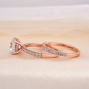 Stylishwe  2.0カラット ローズゴールド ラウンドカット 指輪セット - stylish we