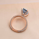 Stylishwe 3.0 Carat Blue Sapphire Oval Cut Engagement Ring 