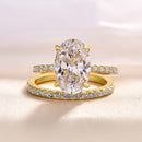 Stylishwe 3.5 carat yellow gold oval cut ring set 
