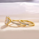 Stylishwe 3.5 carat yellow gold oval cut ring set 