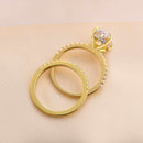 Stylishwe 3.5 carat yellow gold oval cut ring set 