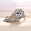 Stylishwe 2.0カラット ヘイロー クッションカット セットリング