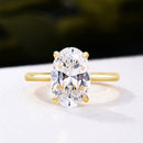 Stylishwe イエローゴールド 3.5カラット オーバルカット 婚約指輪 スターリングシルバー - stylish we