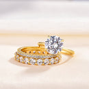 Stylishwe 2.0ct Round Cut 3PCS Ring Set