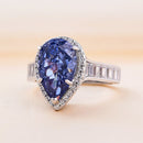 Stylishwe  豪華 3.0カラット アクアマリンブルー ペアカット レディース  スターリングシルバー 婚約指輪 - stylish we