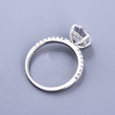 Stylishwe クラシック 2.0カラット ラウンドカット 婚約指輪 スターリングシルバー - stylish we