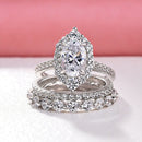 Stylishwe 2.0カラット オーバルカット 指輪セット - stylish we