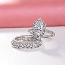 Stylishwe 2.0カラット オーバルカット 指輪セット - stylish we