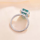 Stylishwe 5.0 Carat Halo Cyan Blue Cushion Cut Engagement Ring 