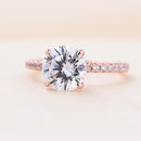 Stylishwe 2.0カラット ラウンドカット ホワイトゴールド 婚約指輪 スターリングシルバー - stylish we