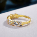 Stylishwe 1.5ct Emerald Cut &amp; Round Cut Half Eternity Ring 