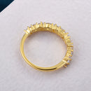 Stylishwe 1.5ct Emerald Cut &amp; Round Cut Half Eternity Ring 