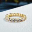 Stylishwe  1.8カラット イエローゴールド シルバー エタニティリング