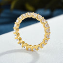 Stylishwe  1.8カラット イエローゴールド シルバー エタニティリング