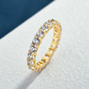 Stylishwe  1.8カラット イエローゴールド シルバー エタニティリング