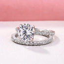 Stylishwe  2.0カラット ホワイトゴールド ラウンドカット 指輪セット - stylish we