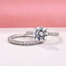 Stylishwe  2.0カラット ホワイトゴールド ラウンドカット 指輪セット - stylish we