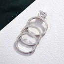 Stylishwe 2.0 carat round cut triple set ring 