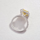 Stylishwe 3.0カラット ヘイロー ラディアントカット イエローサファイア 婚約指輪 - stylish we